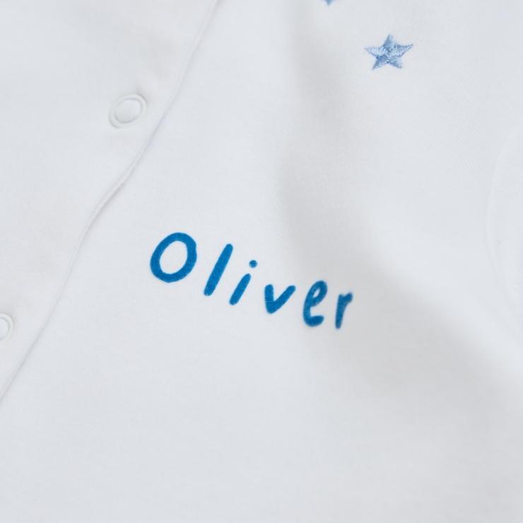 Personalised Blue Star Jersey Sleepsuit