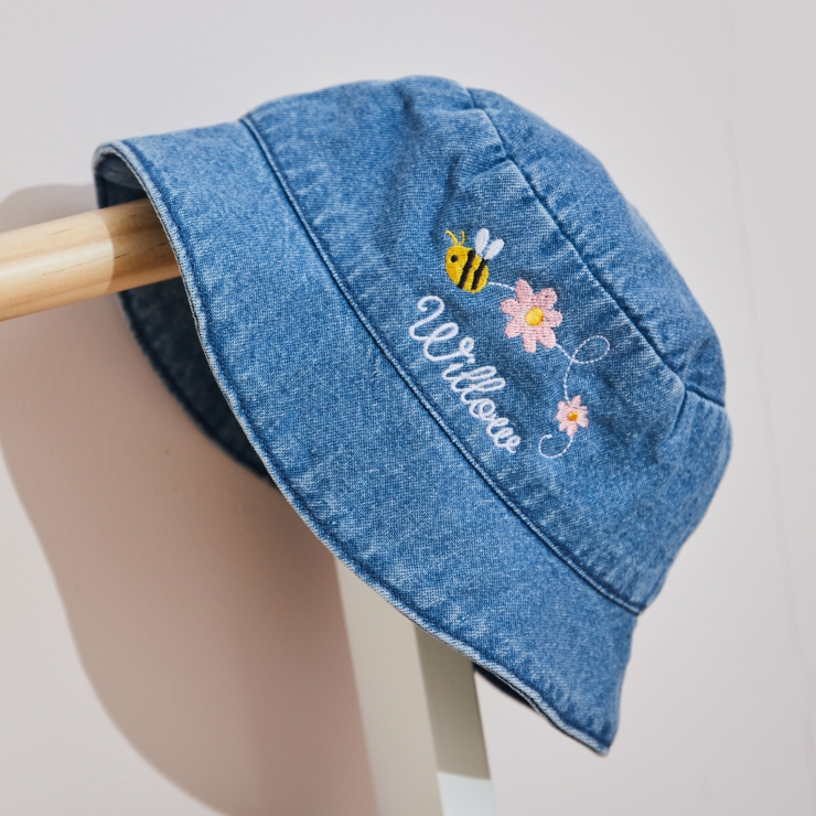 Personalized Bumblebee Denim Bucket Hat