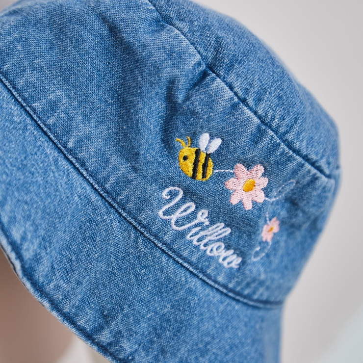 Personalized Bumblebee Denim Bucket Hat