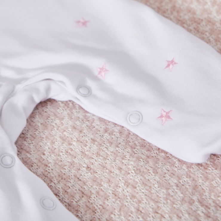 Personalised 'Happy Diwali' Pink Star Sleepsuit