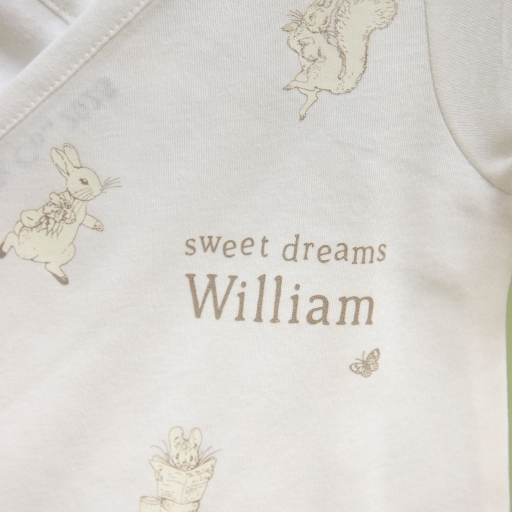 Personalised Peter Rabbit™ Wrap Sleepsuit & Hat Set 
