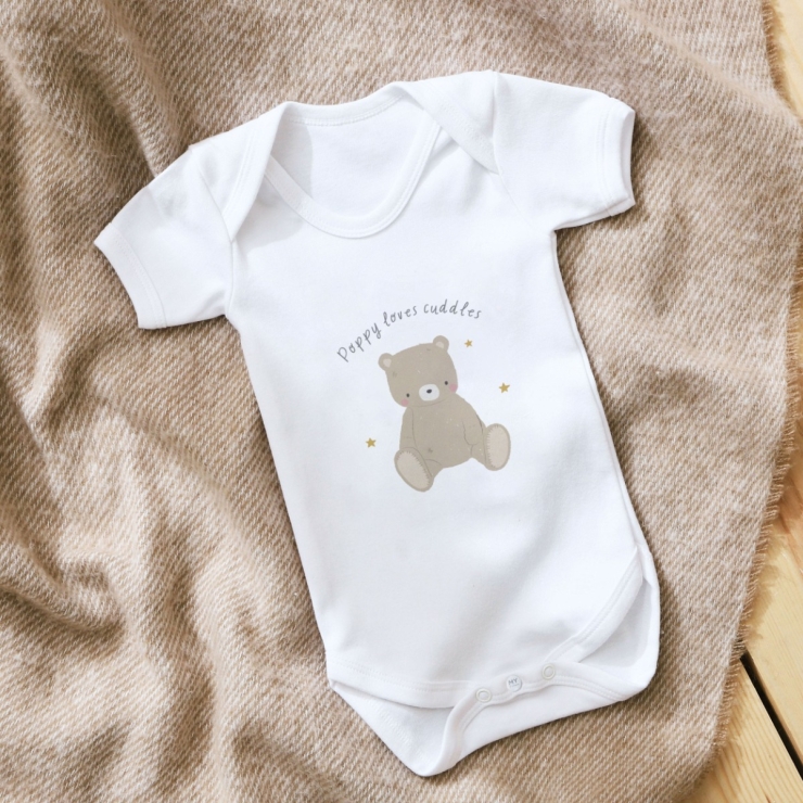 Personalized Biscuit Bear Loves Cuddles Bodysuit