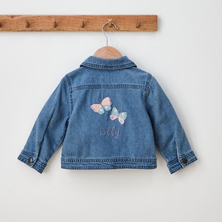 Personalized Butterfly Denim Jacket