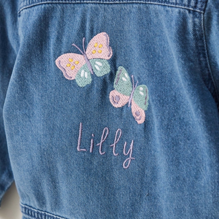 Personalized Butterfly Denim Jacket