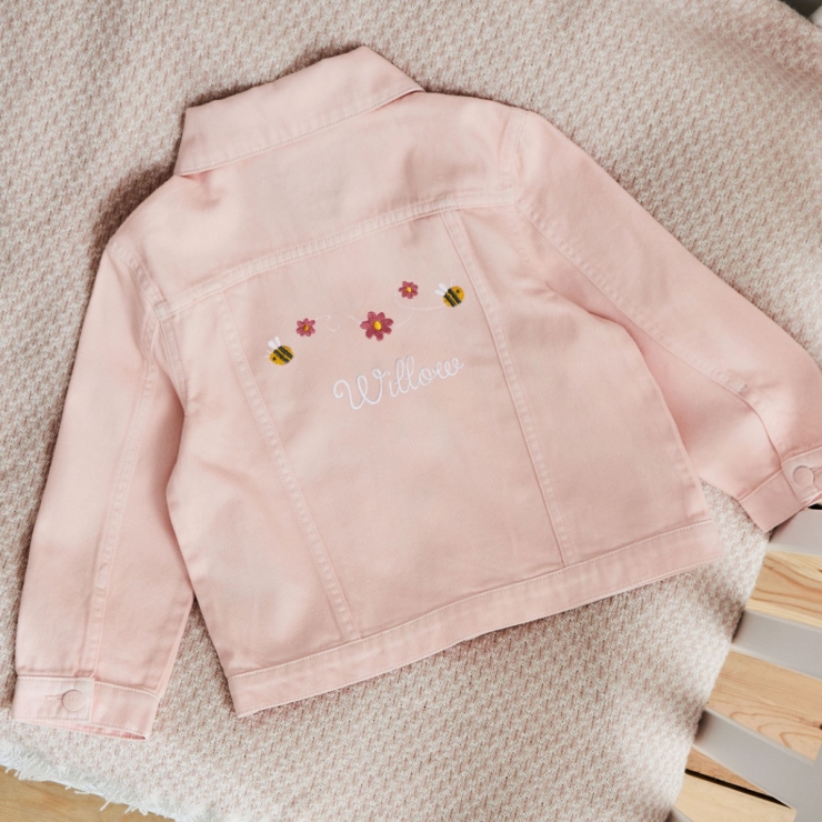 Personalized Bumblebee Pink Denim Jacket