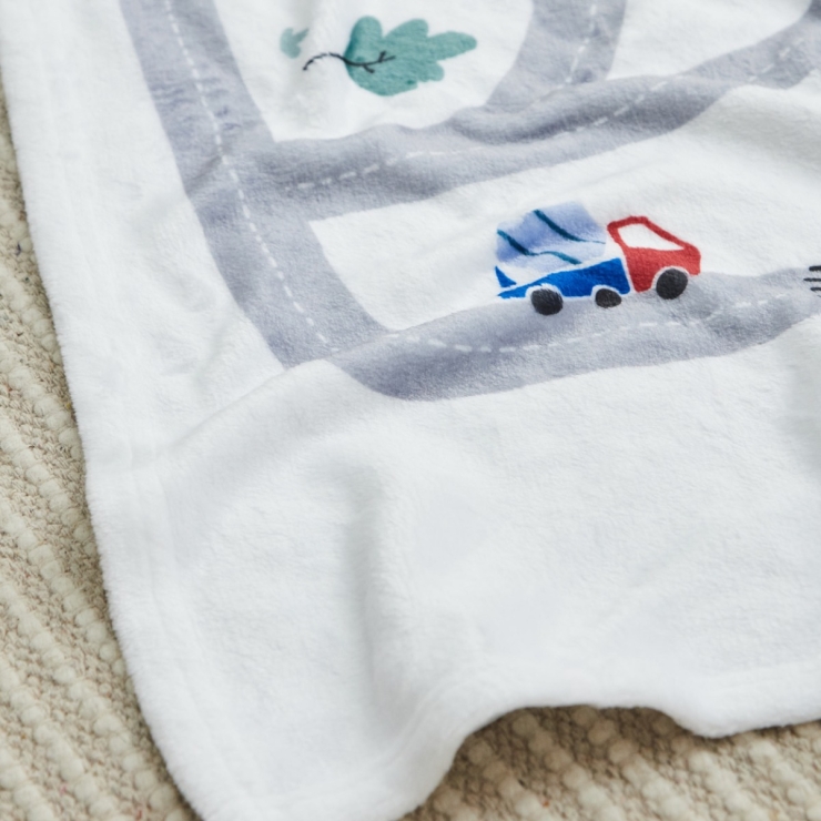 Personalised White Road Map Fleece Blanket
