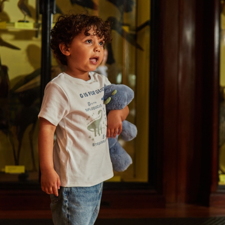 Personalised Natural History Museum™ Letter Dinosaur T-Shirt