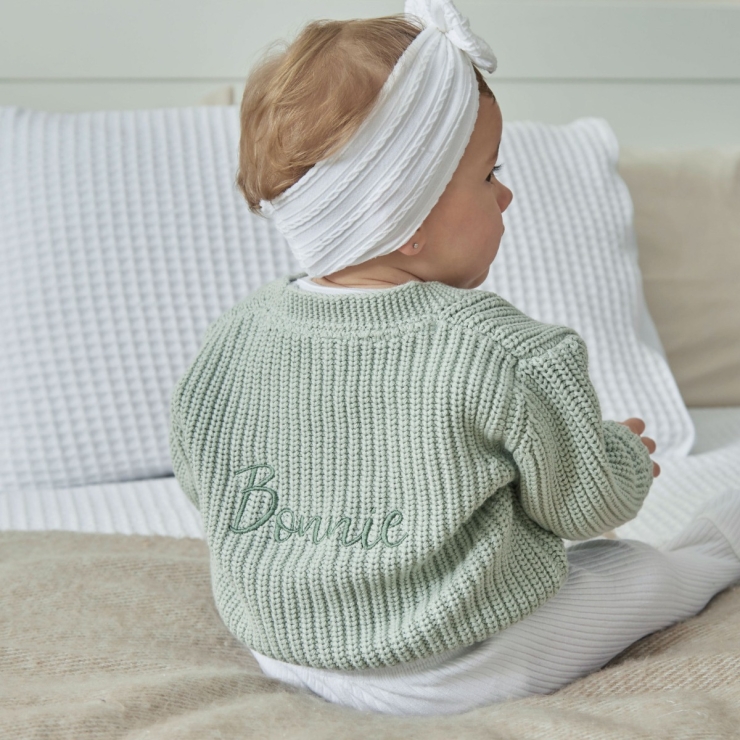 Personalised Sage Cardigan