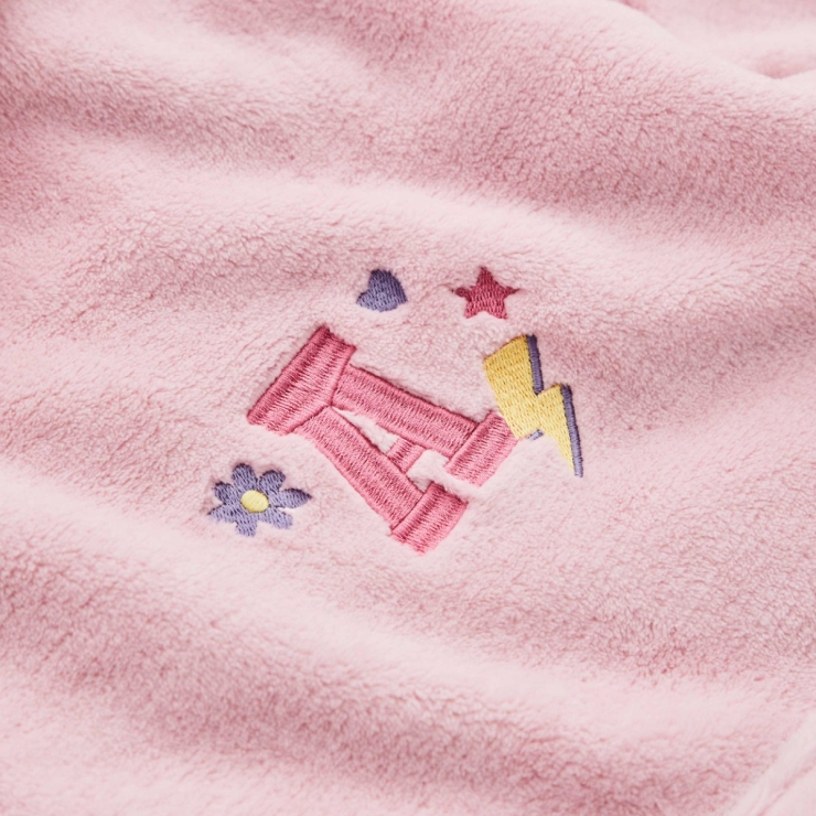 Personalised Initial Pink Fleece Oversized Hoodie