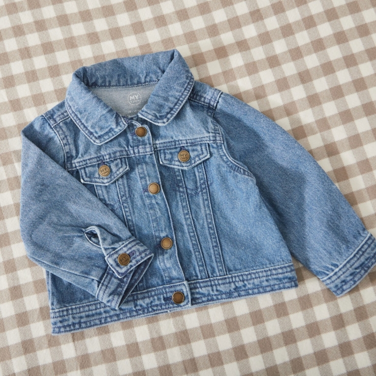 Personalised 'Breakfast Club' Croissant Denim Jacket