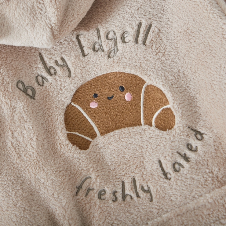 Personalised 'Breakfast Club' Croissant Oatmeal Fleece Robe