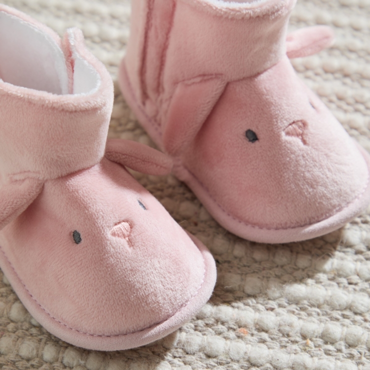 Personalised Pink Bunny Booties