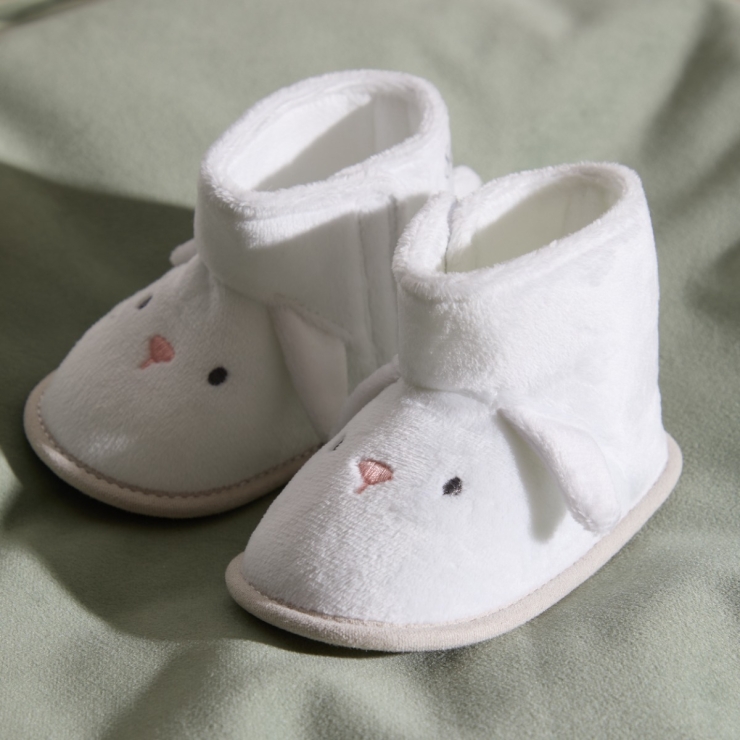 Personalised Ivory Bunny Booties