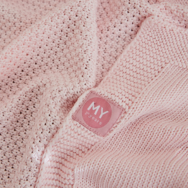 Personalised Light Pink Birthdate Baby Shawl
