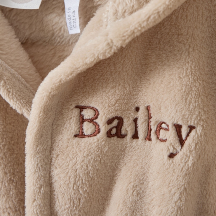 Personalised Oatmeal Fleece Robe With Ears
