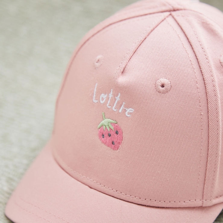 Personalised Pink Strawberry Baseball Cap