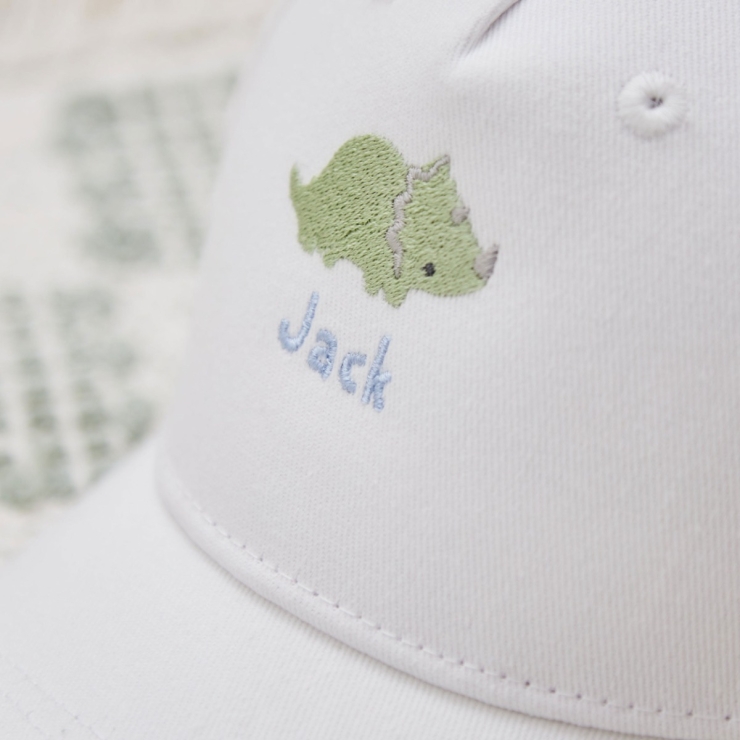 Personalised Ecru Dino Baseball Cap