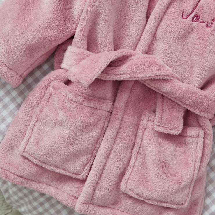 Personalised Raspberry Ripple Fleece Robe