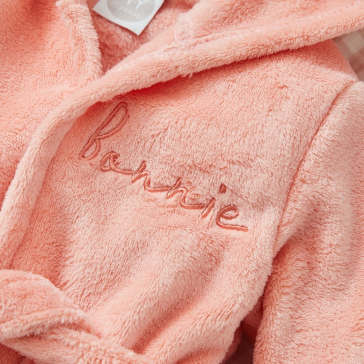 Personalised Peach Sorbet Fleece Robe