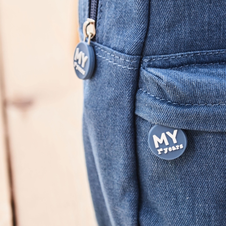 Personalised Name Medium Denim Backpack 