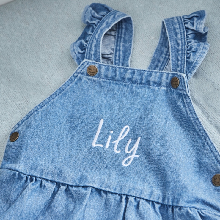 Personalized Name Denim Pinny Dress