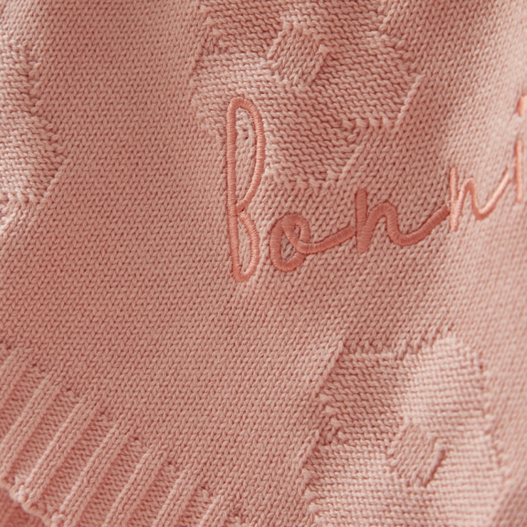 Personalised Peach Sorbet Flower Jacquard Blanket