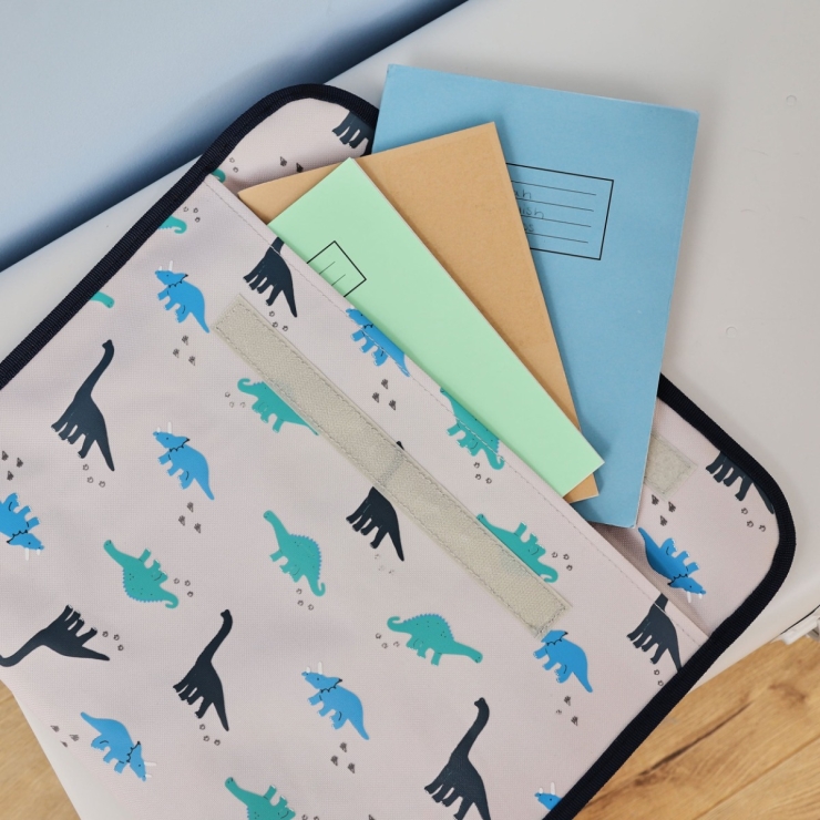 Personalised Grey Dino Book Bag