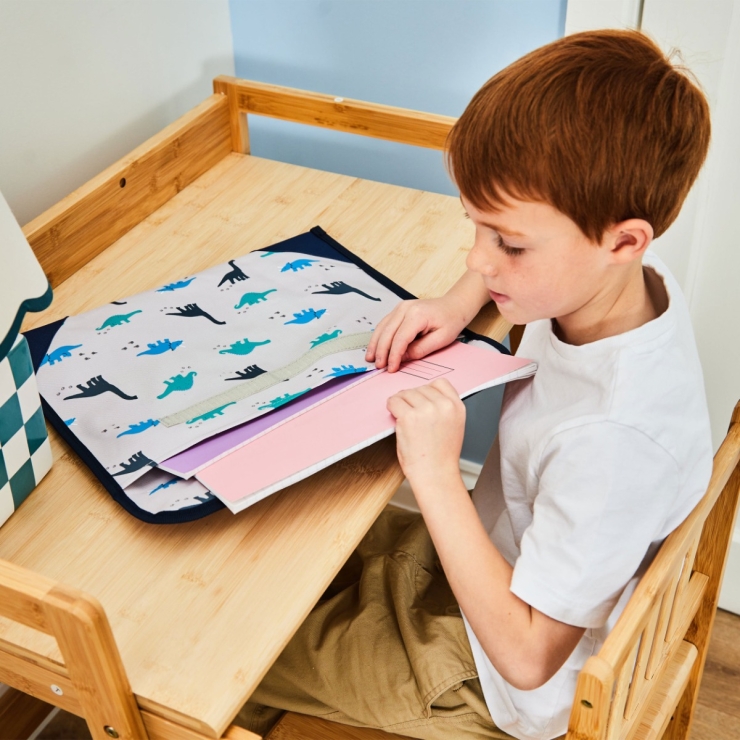 Personalised Grey Dino Book Bag