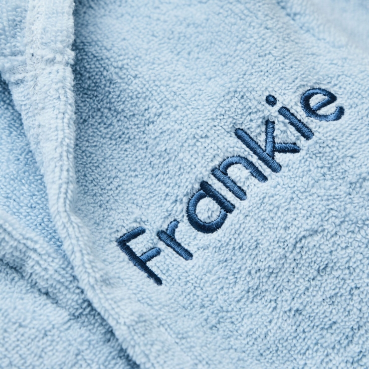 Personalised Blue Cotton Towelling Robe