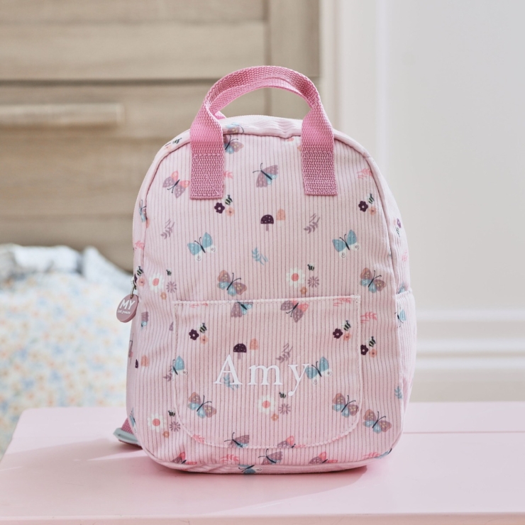 Personalized Butterfly Printed Cord Mini Backpack