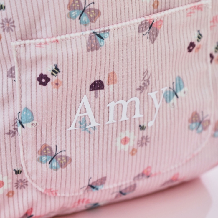 Personalized Quilted Navy Floral Mini Grab Handle Backpack 