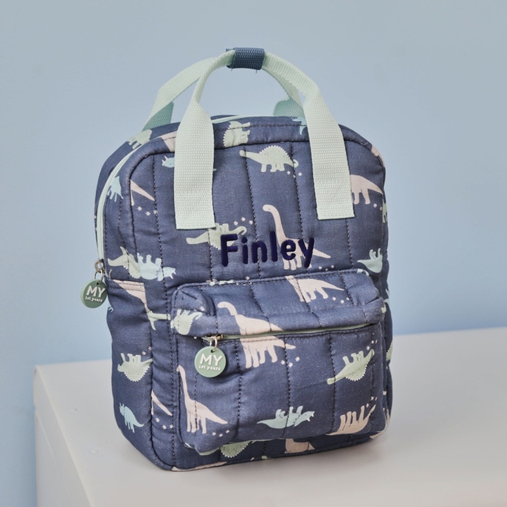 Personalized Quilted Dino All-Over Print Mini Backpack