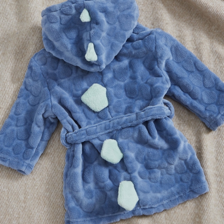 Personalised Blue Stegosaurus Dinosaur Fleece Dressing Gown
