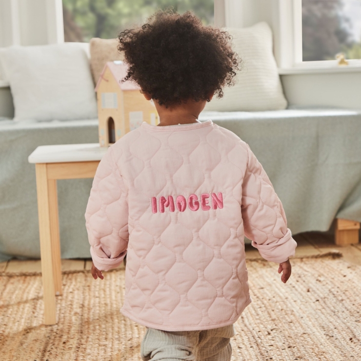 Personalized Name Pink Quilted Jacket 
