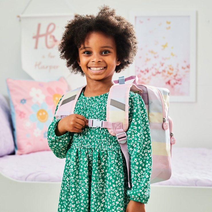 Personalized Rainbow Stripe Medium Backpack