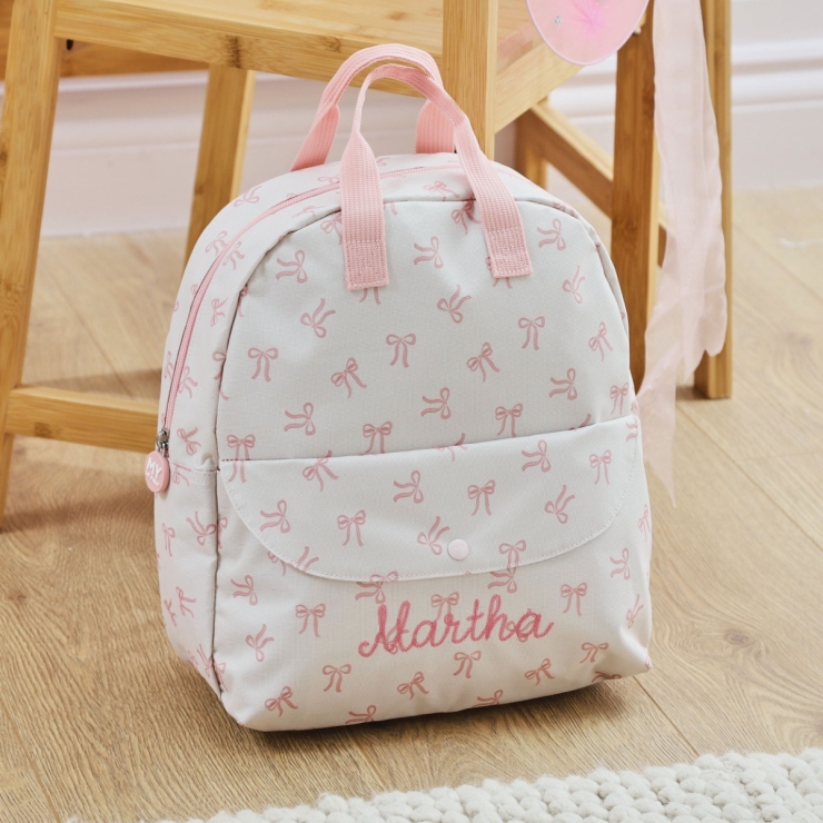 Personalised Bow All-Over Print Medium Backpack 