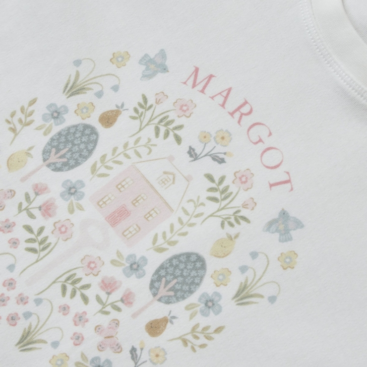 Personalised Garden Secrets Floral White T-Shirt