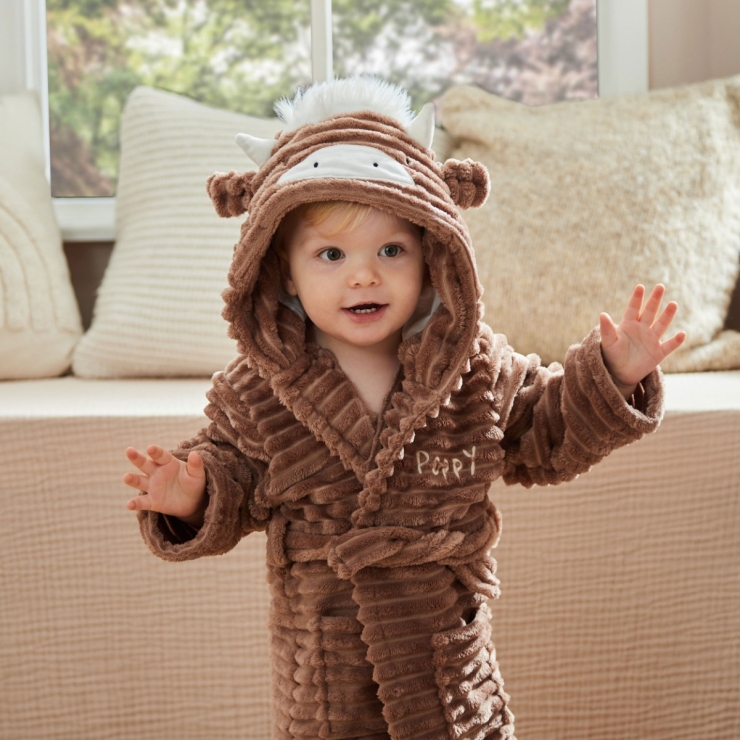 Personalised Highland Cow Fleece Robe