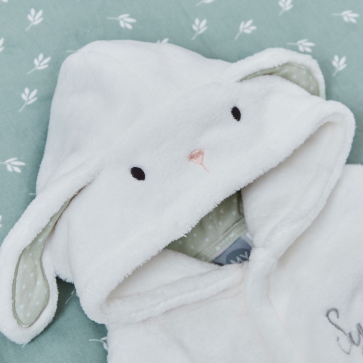 Personalised Ivory Bunny Fleece Robe 