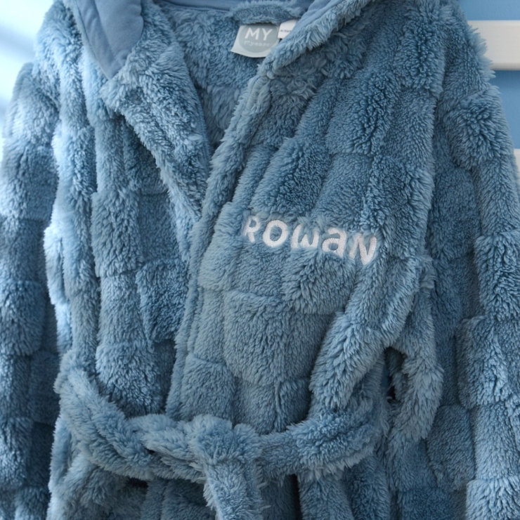 My Kids Personalised Checkerboard Fleece Robe
