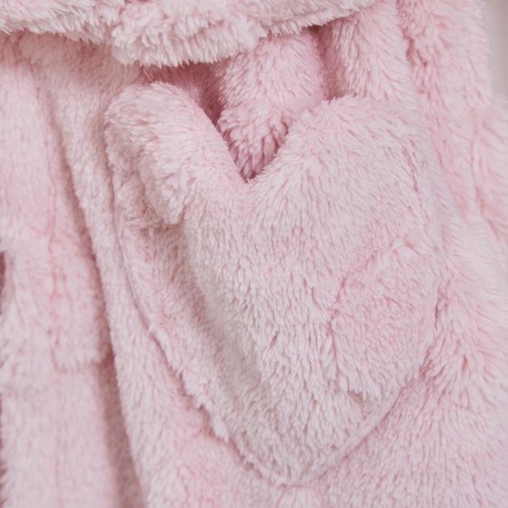 My Kids Personalised Heart Deboss Fleece Robe