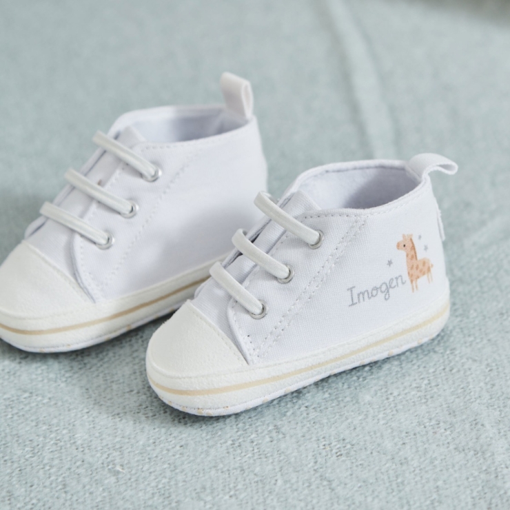 Personalized Giraffe Baby High Top Shoes