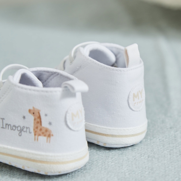 Personalized Giraffe Baby High Top Shoes