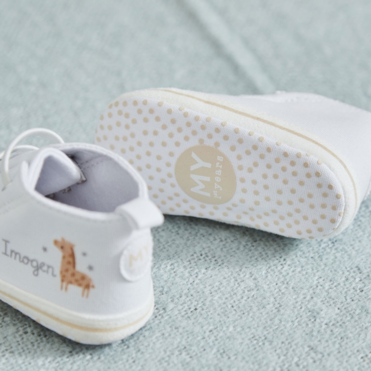 Personalized Giraffe Baby High Top Shoes