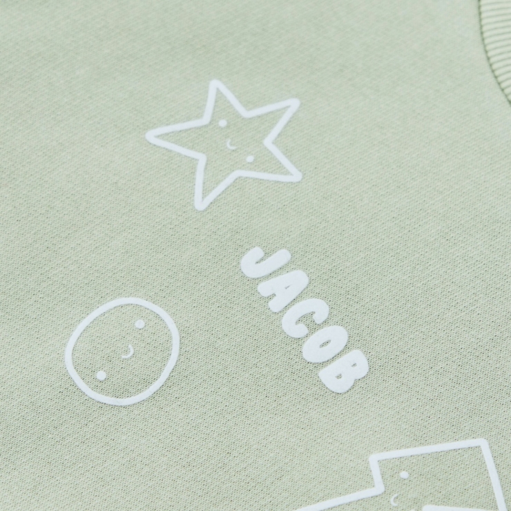 My Kids Personalized Three Logo Sage Sweatshirt