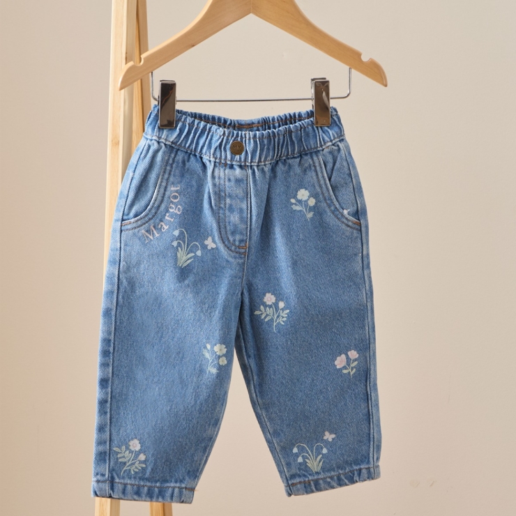 Personalised Floral Denim Jeans