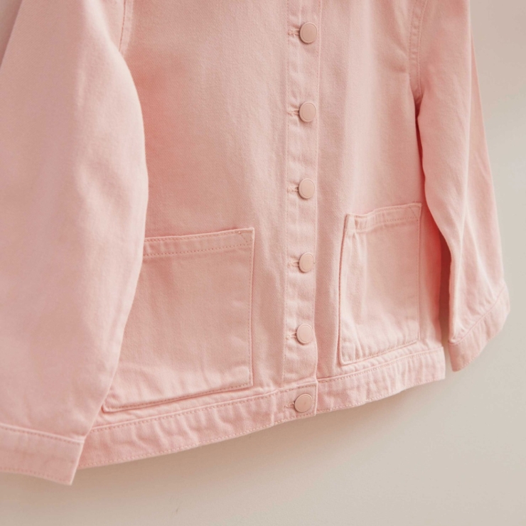 My Kids Personalised Pink Heart Denim Jacket 