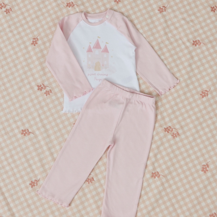 Personalised Twinkle Tales Castle Pink Pyjamas