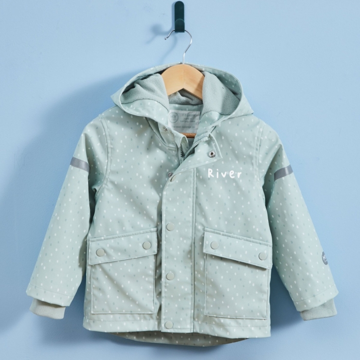 Personalised Sage Spot Rain Mac 