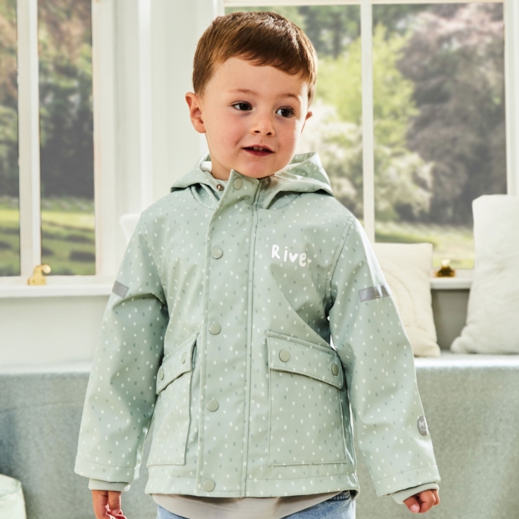 Personalised Sage Spot Rain Mac 